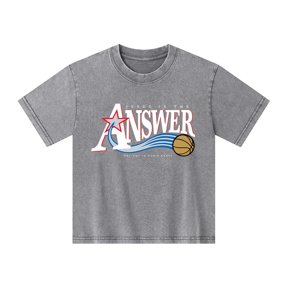 Jesus Is The Answer Kid Washed T-Shirt