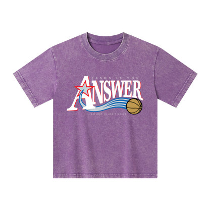 Jesus Is The Answer Kid Washed T-Shirt