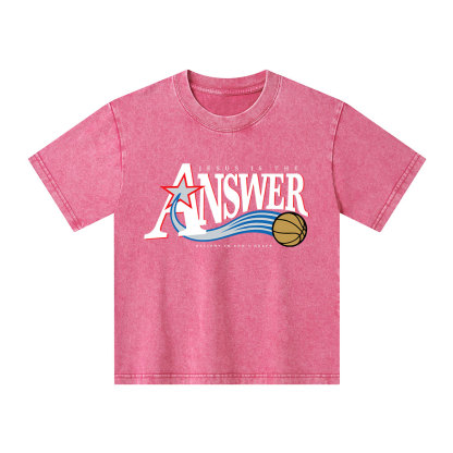 Jesus Is The Answer Kid Washed T-Shirt