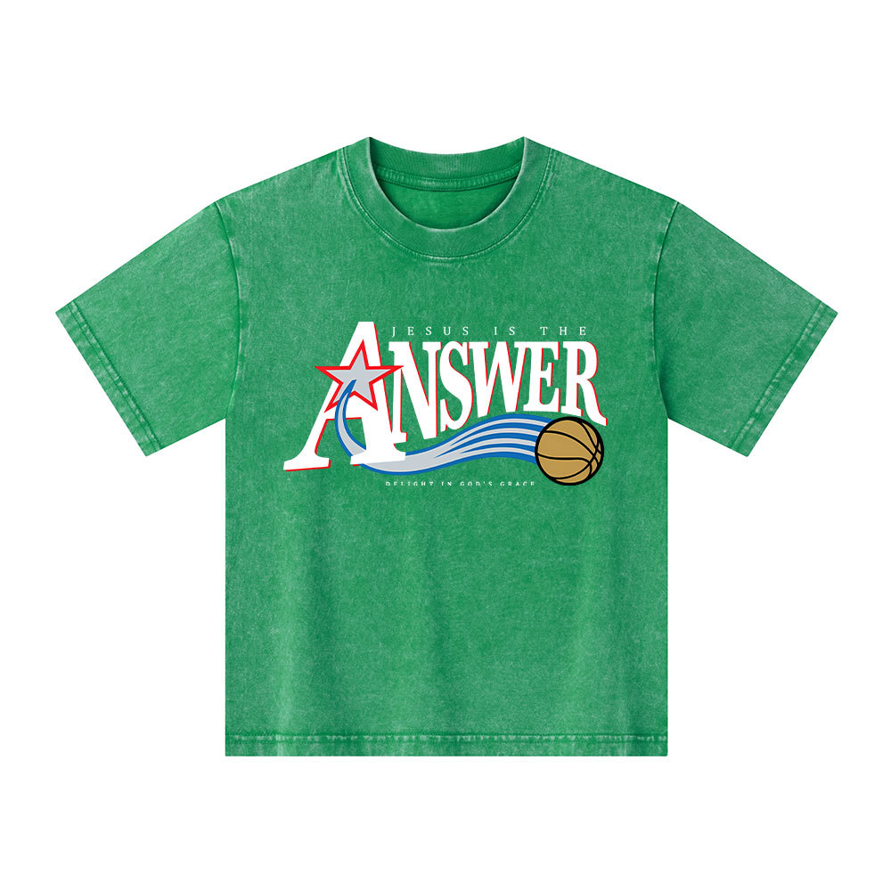 Jesus Is The Answer Kid Washed T-Shirt