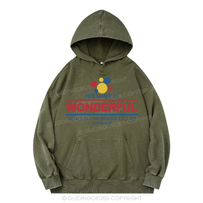 Jesus Is The Bread Of Life Christian Washed Hoodie