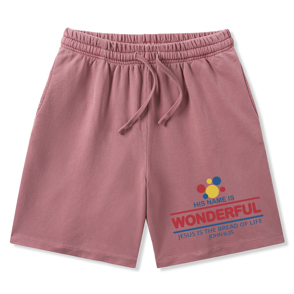 Jesus Is The Bread Of Life Christian Washed Shorts