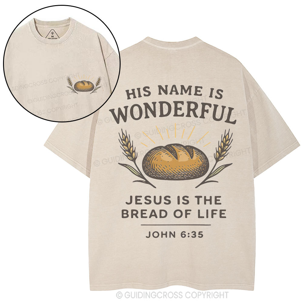 Jesus Is The Bread Of Life Christian Washed T-Shirt