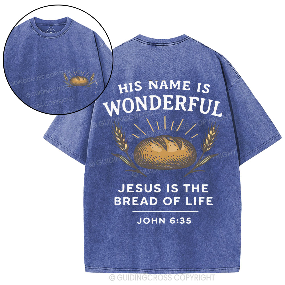Jesus Is The Bread Of Life Christian Washed T-Shirt