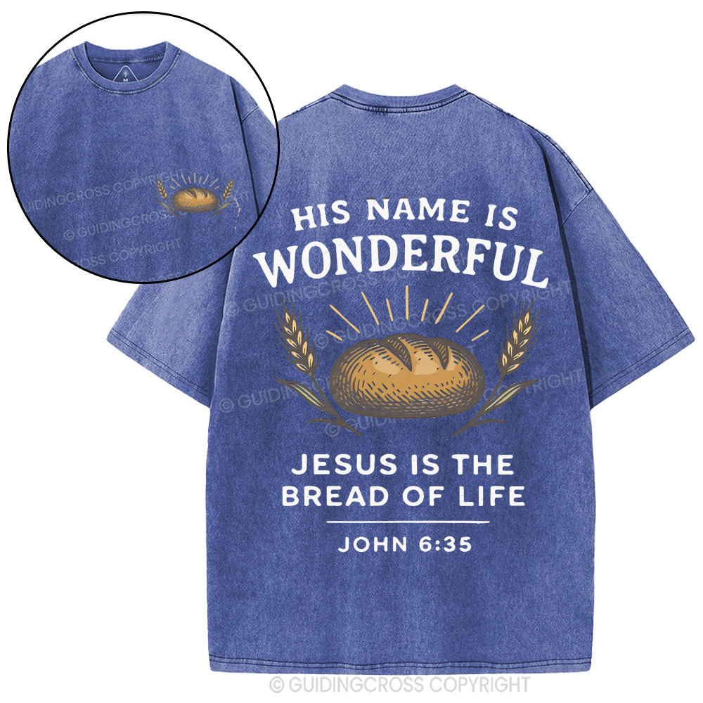 Jesus Is The Bread Of Life Christian Washed T-Shirt