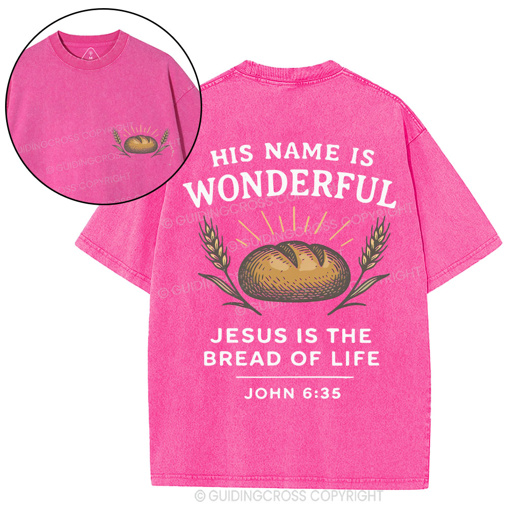 Jesus Is The Bread Of Life Christian Washed T-Shirt