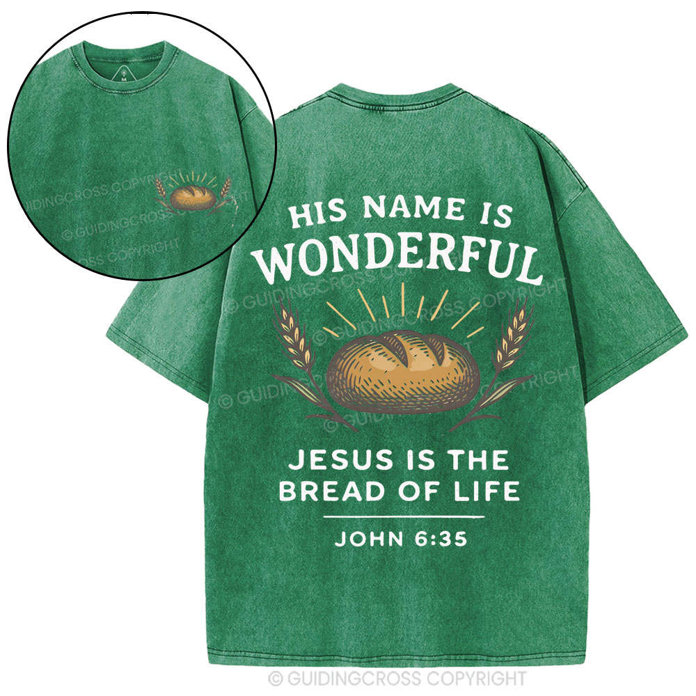 Jesus Is The Bread Of Life Christian Washed T-Shirt