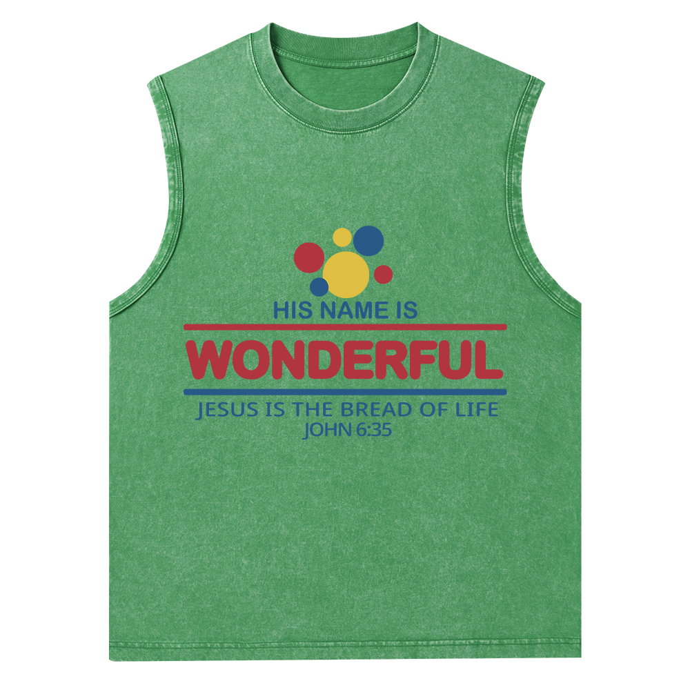 Jesus Is The Bread Of Life Christian Washed Tank Top