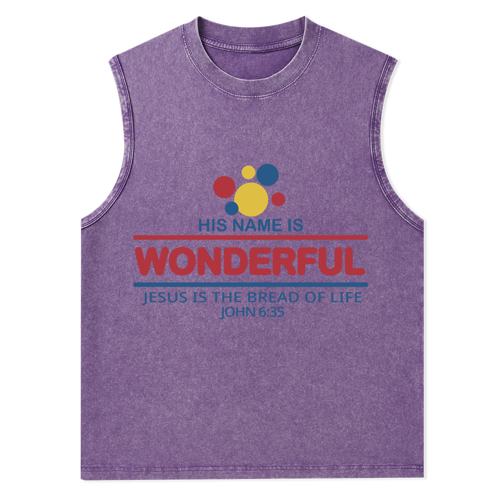 Jesus Is The Bread Of Life Christian Washed Tank Top