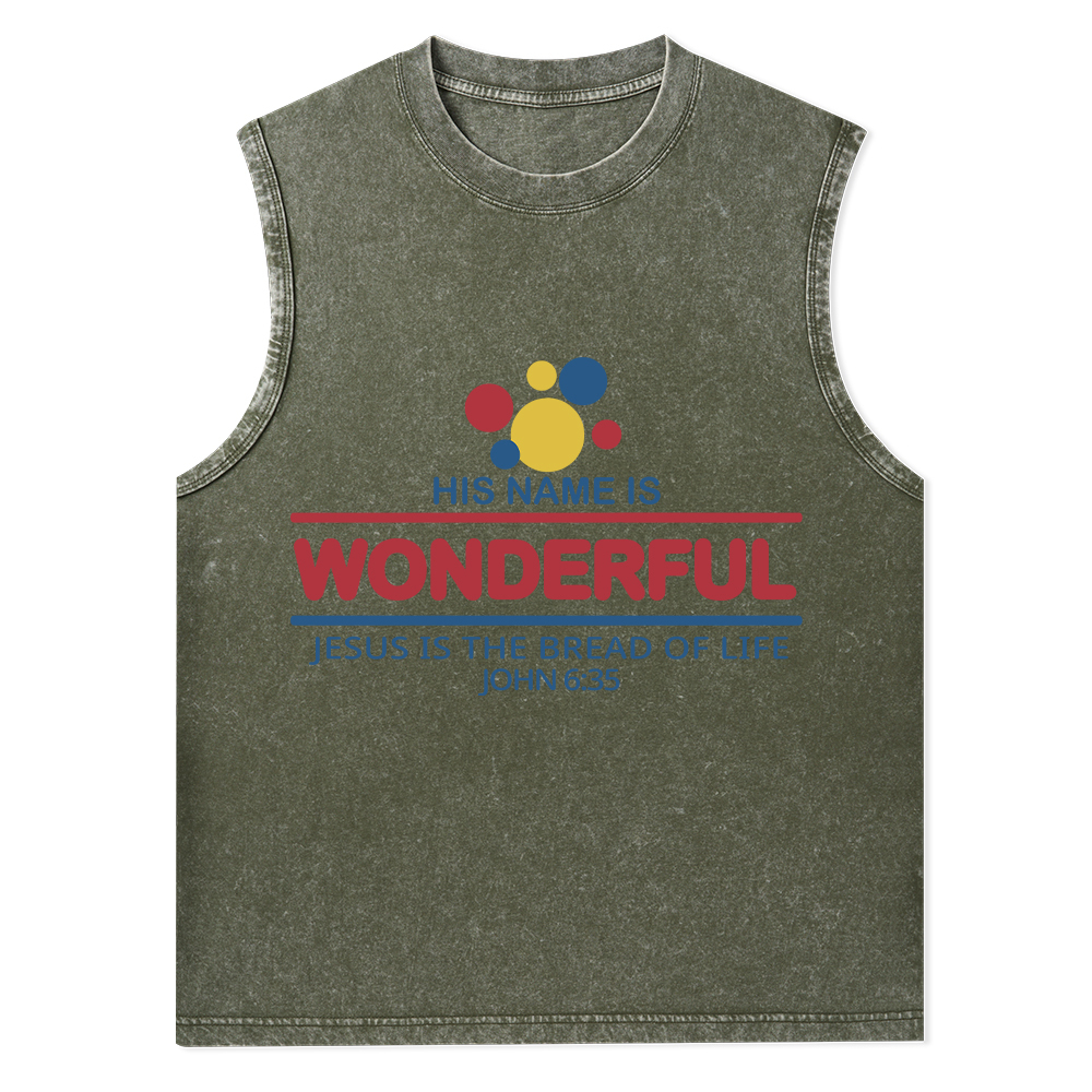 Jesus Is The Bread Of Life Christian Washed Tank Top