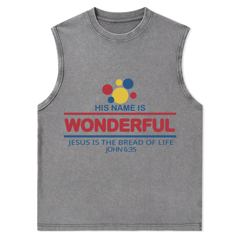 Jesus Is The Bread Of Life Christian Washed Tank Top