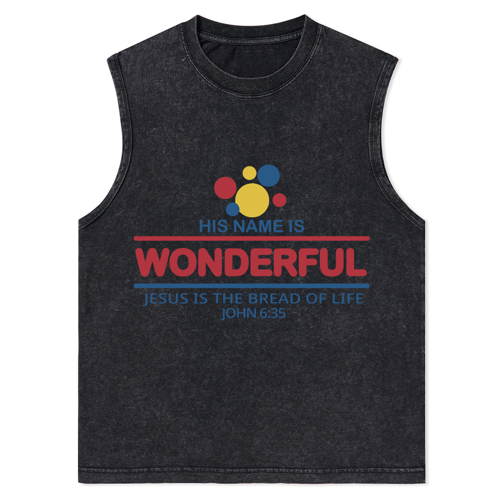 Jesus Is The Bread Of Life Christian Washed Tank Top