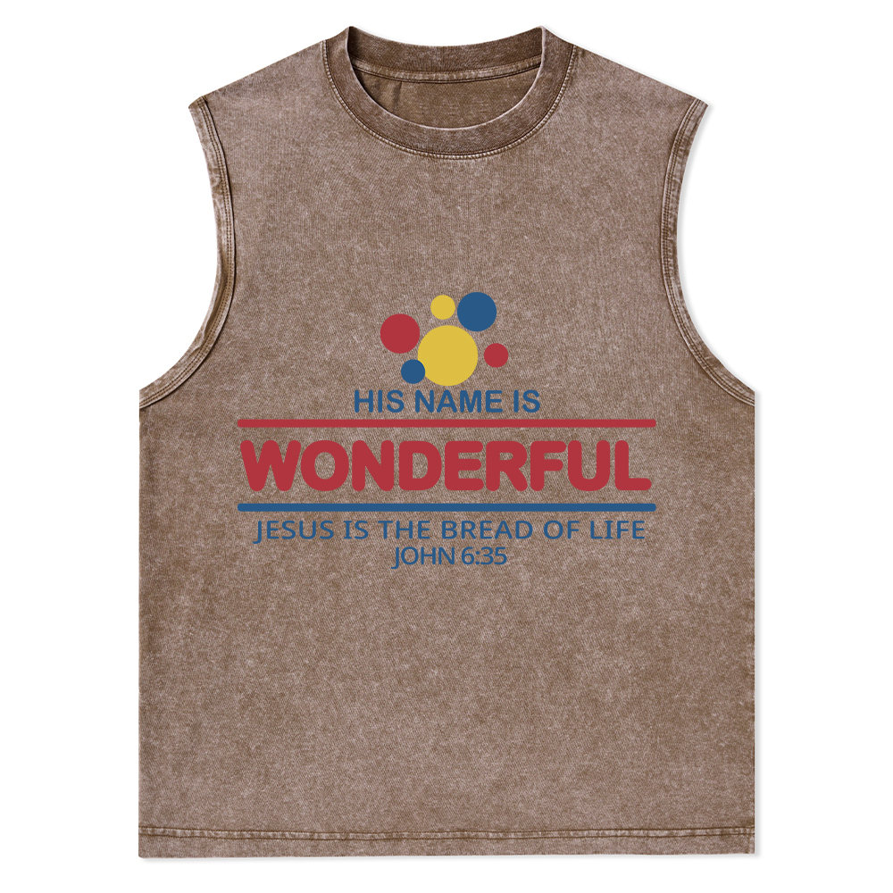 Jesus Is The Bread Of Life Christian Washed Tank Top