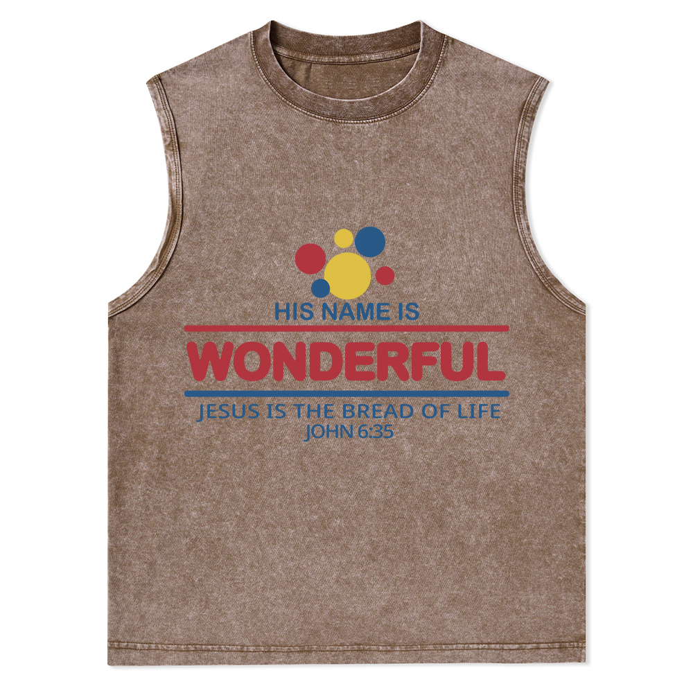 Jesus Is The Bread Of Life Christian Washed Tank Top