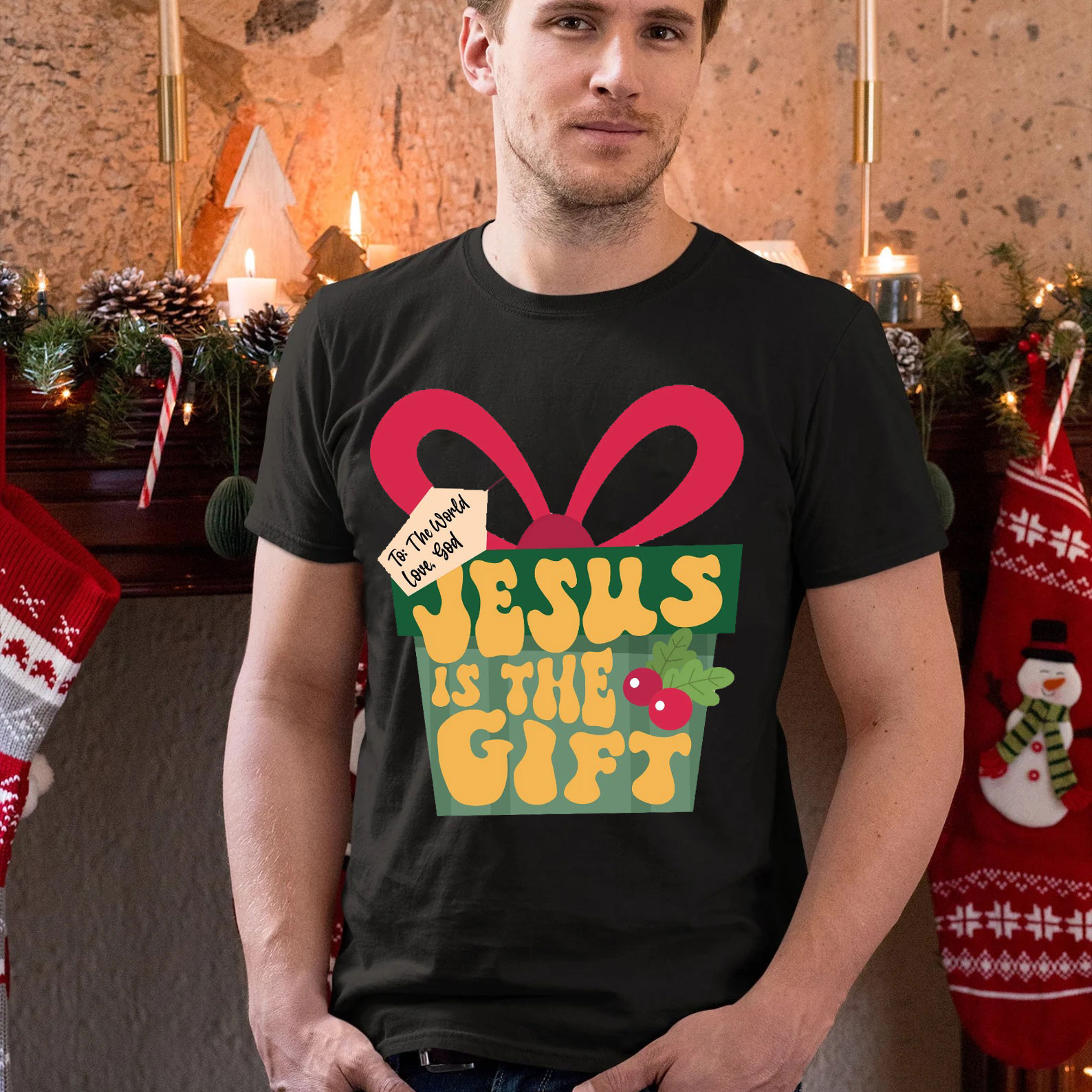 Jesus Is The Gift Christian Christmas T-Shirt