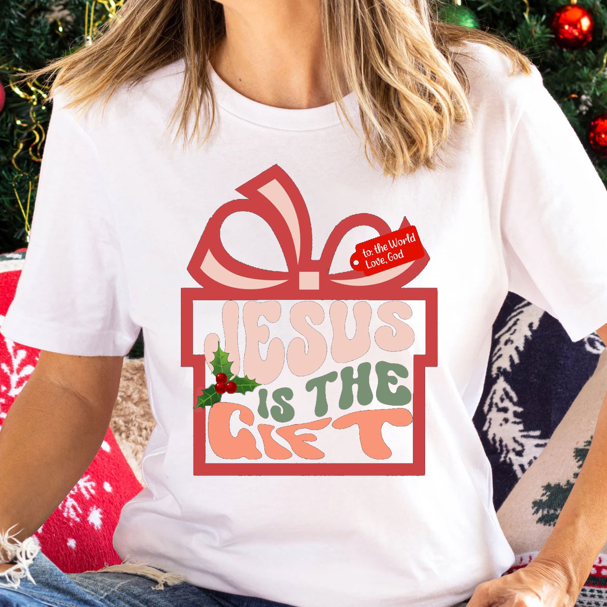Jesus Is The Gift Christmas Christian T-Shirt