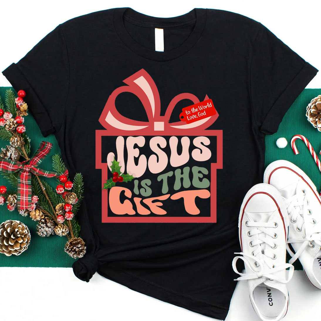 Jesus Is The Gift Christmas Christian T-Shirt