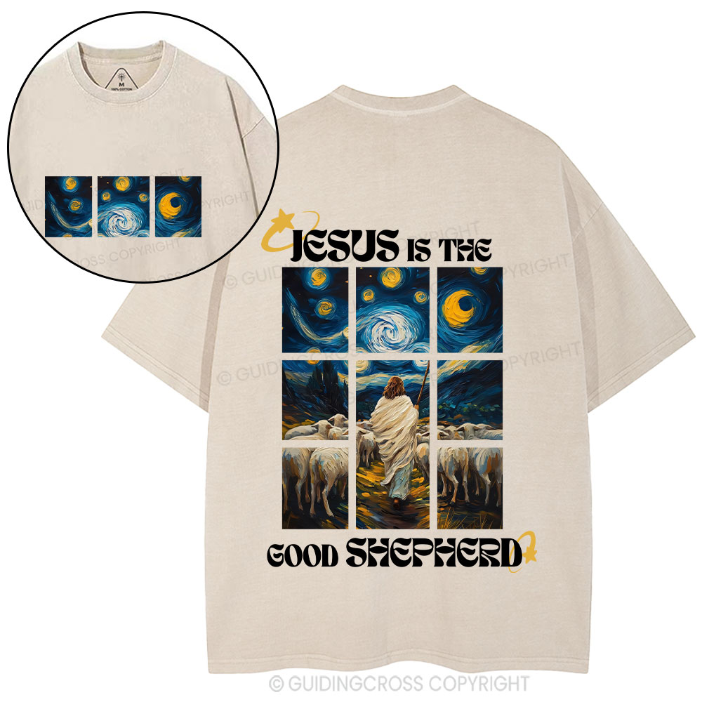 Jesus Is The Good SHepherd  Christian Washed T-Shirt