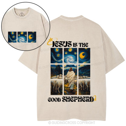 Jesus Is The Good SHepherd  Christian Washed T-Shirt