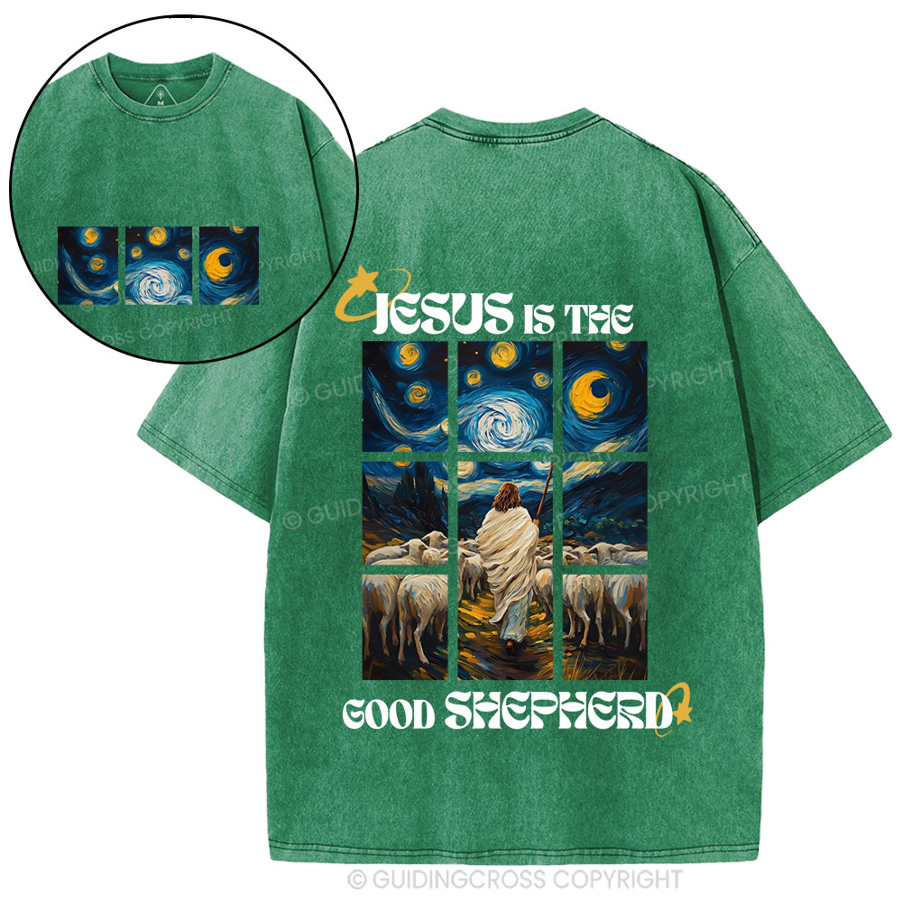 Jesus Is The Good SHepherd  Christian Washed T-Shirt