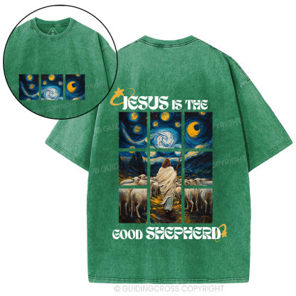 Jesus Is The Good SHepherd  Christian Washed T-Shirt