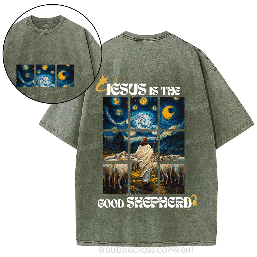 Jesus Is The Good SHepherd  Christian Washed T-Shirt