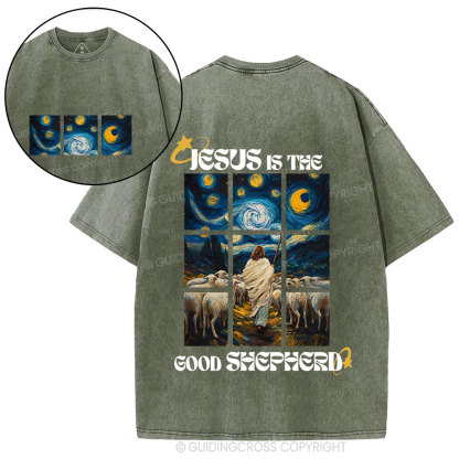 Jesus Is The Good SHepherd  Christian Washed T-Shirt