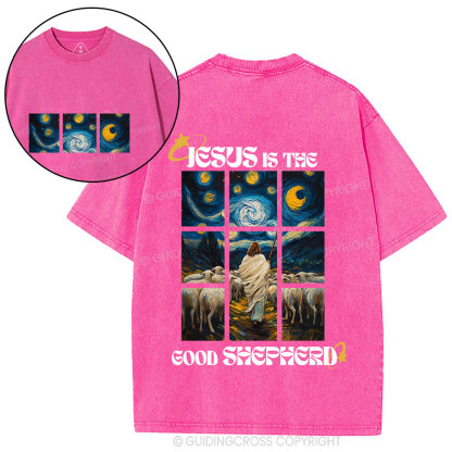 Jesus Is The Good SHepherd  Christian Washed T-Shirt