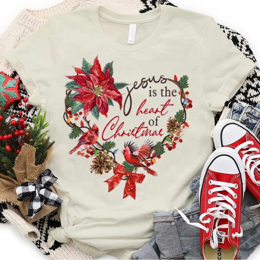Jesus Is The Heart Of Christmas Christian T-Shirt