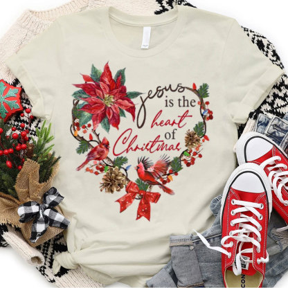 Jesus Is The Heart Of Christmas Christian T-Shirt