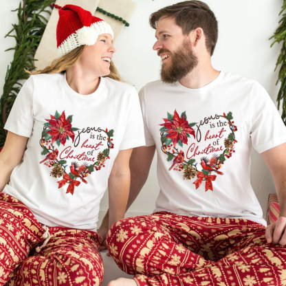 Jesus Is The Heart Of Christmas Christian T-Shirt
