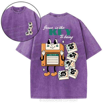 Jesus Is The Key To Being Saved  Christian Washed T-Shirt