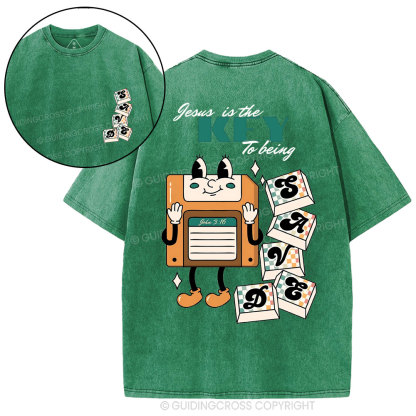 Jesus Is The Key To Being Saved  Christian Washed T-Shirt