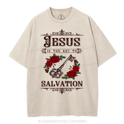Jesus Is The Key To Salvation Christian Washed T-Shirt