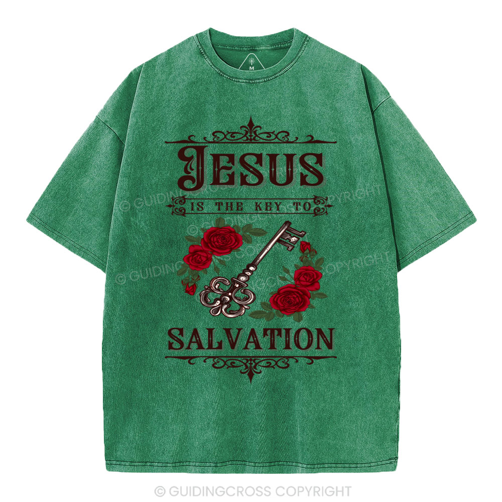 Jesus Is The Key To Salvation Christian Washed T-Shirt