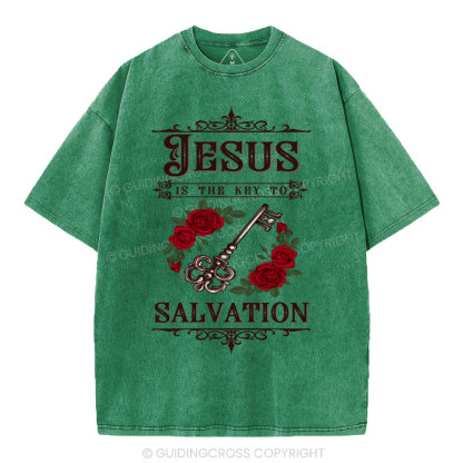 Jesus Is The Key To Salvation Christian Washed T-Shirt