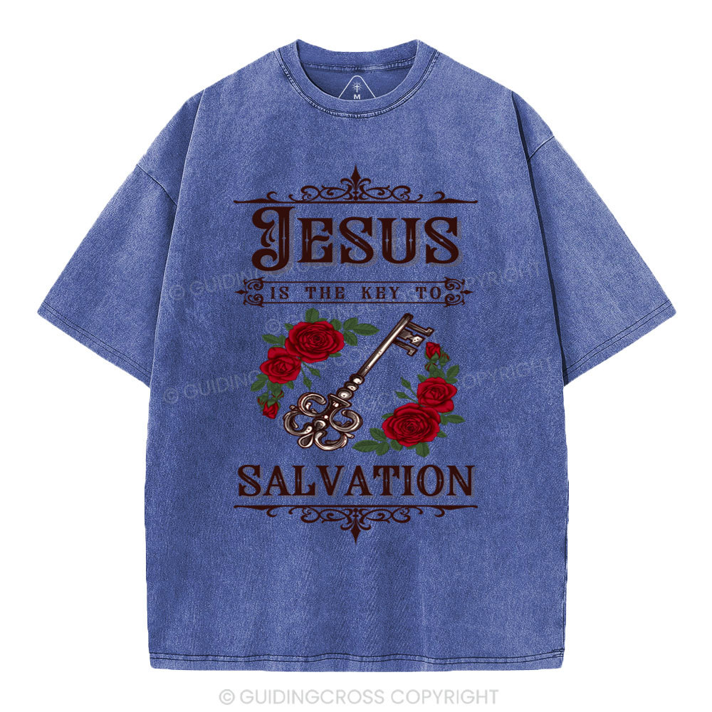 Jesus Is The Key To Salvation Christian Washed T-Shirt