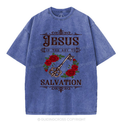 Jesus Is The Key To Salvation Christian Washed T-Shirt