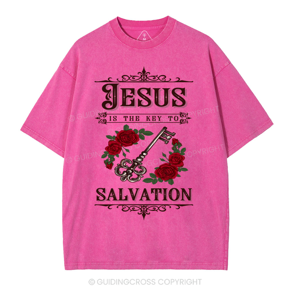 Jesus Is The Key To Salvation Christian Washed T-Shirt