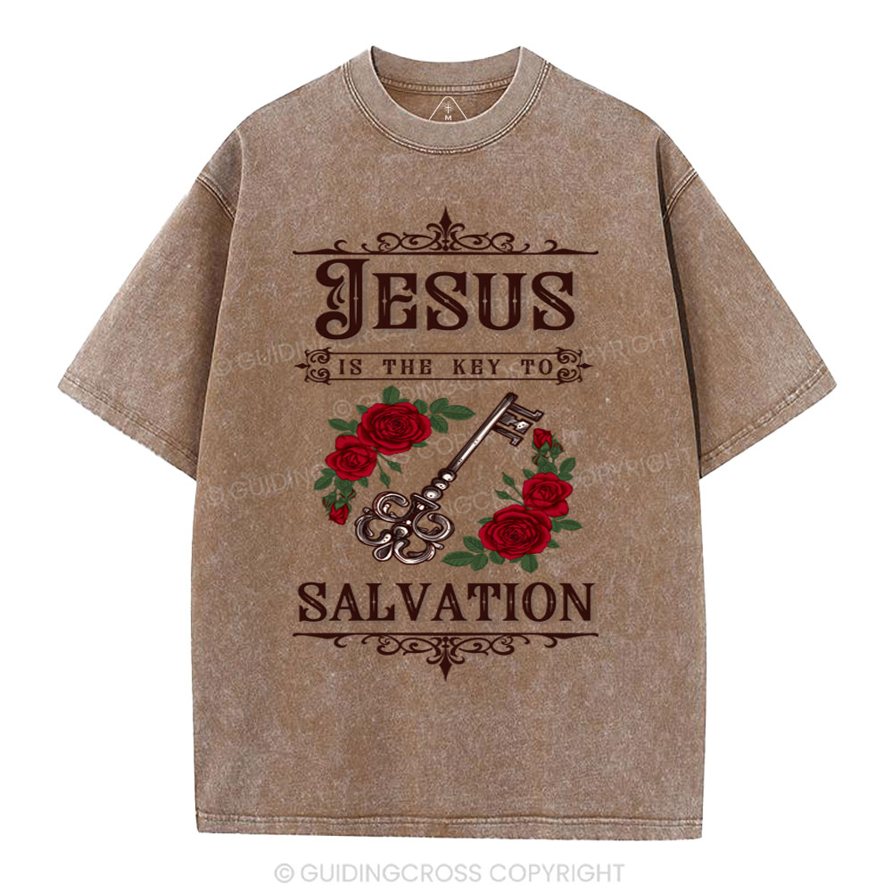 Jesus Is The Key To Salvation Christian Washed T-Shirt