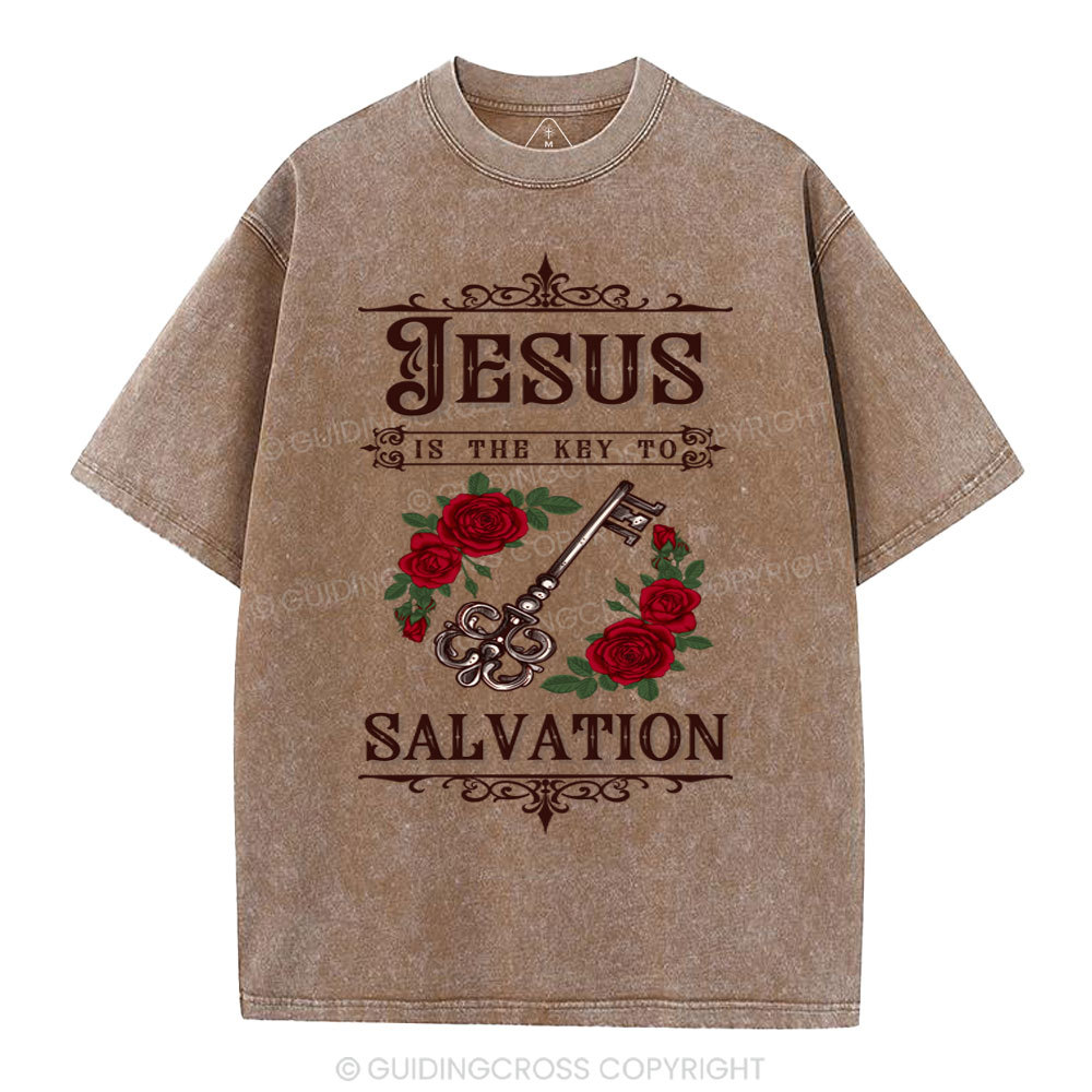 Jesus Is The Key To Salvation Christian Washed T-Shirt
