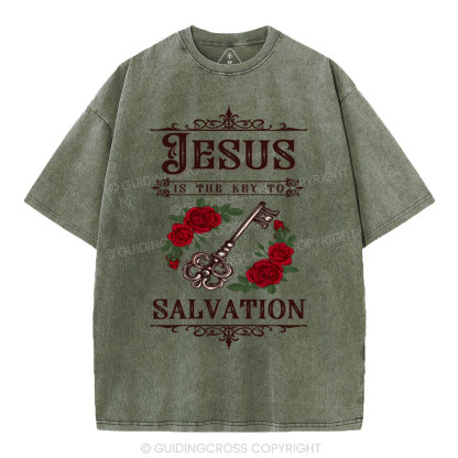 Jesus Is The Key To Salvation Christian Washed T-Shirt