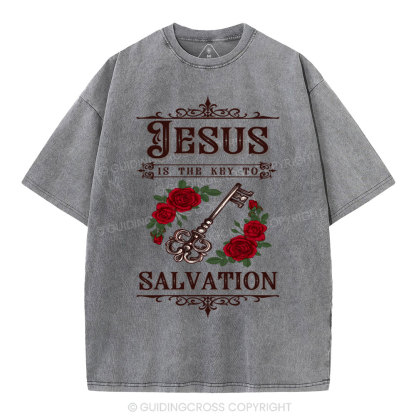 Jesus Is The Key To Salvation Christian Washed T-Shirt