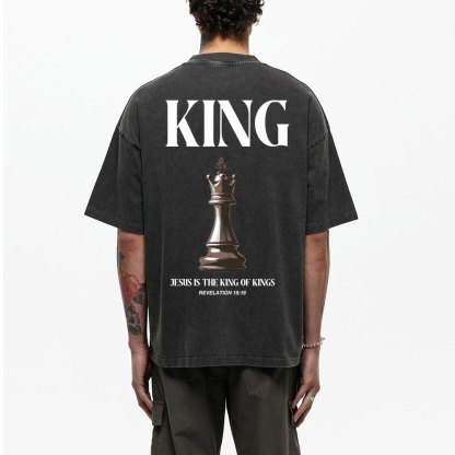 Jesus Is The King Of Kings Christian Washed T-Shirt