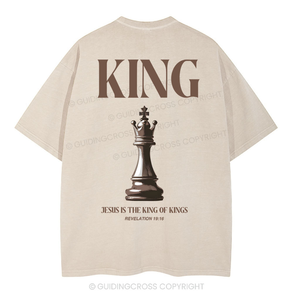 Jesus Is The King Of Kings Christian Washed T-Shirt