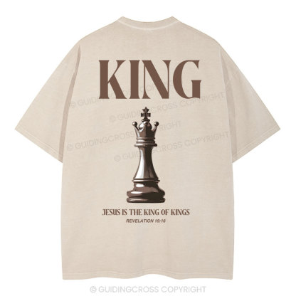 Jesus Is The King Of Kings Christian Washed T-Shirt