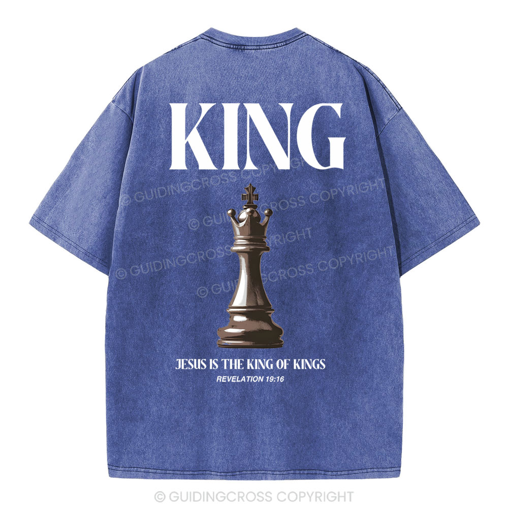 Jesus Is The King Of Kings Christian Washed T-Shirt