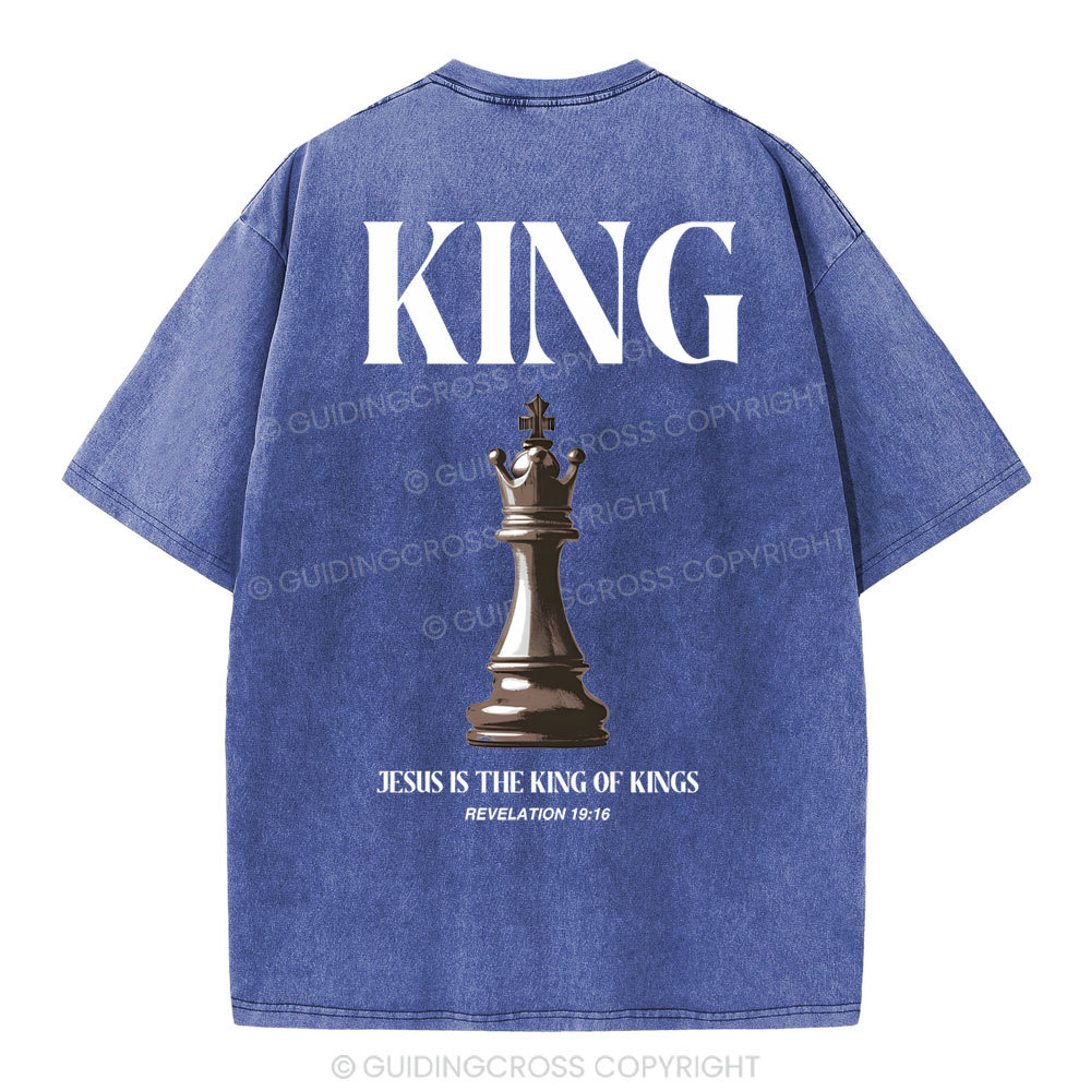 Jesus Is The King Of Kings Christian Washed T-Shirt