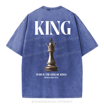 Jesus Is The King Of Kings Christian Washed T-Shirt
