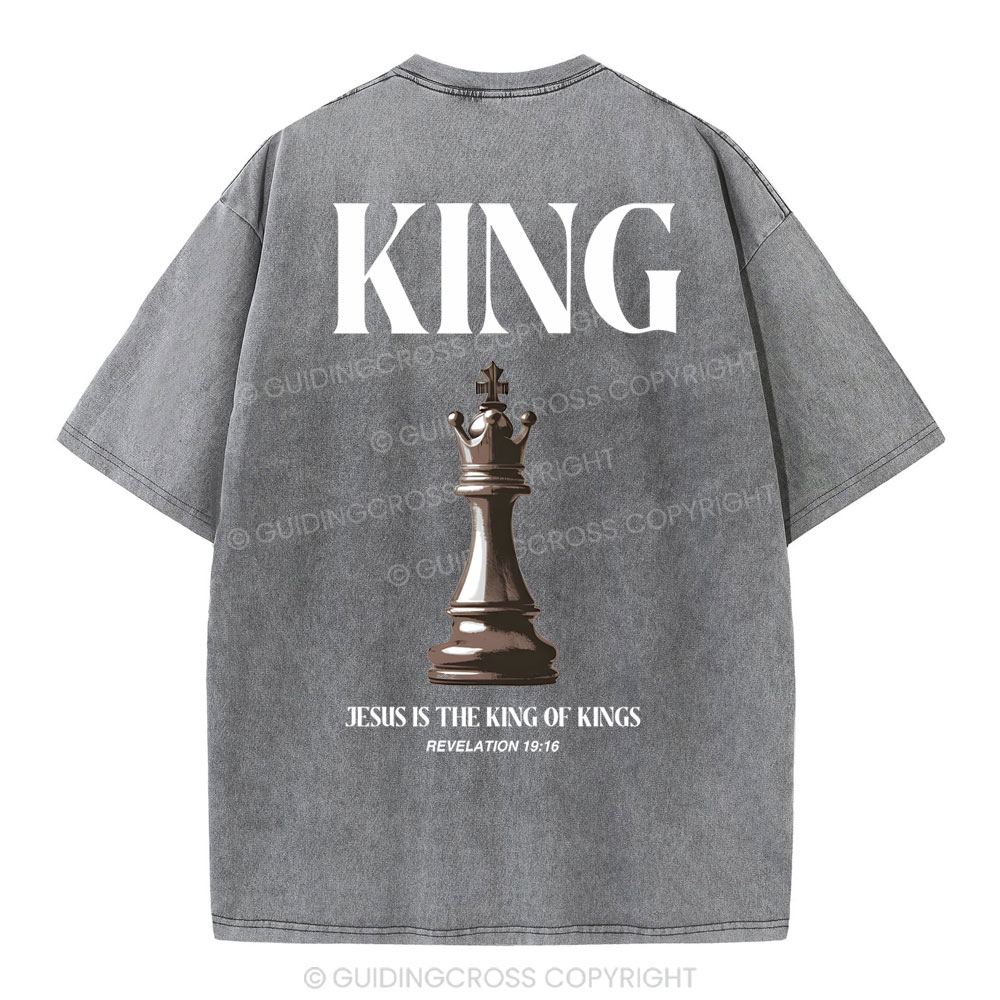 Jesus Is The King Of Kings Christian Washed T-Shirt